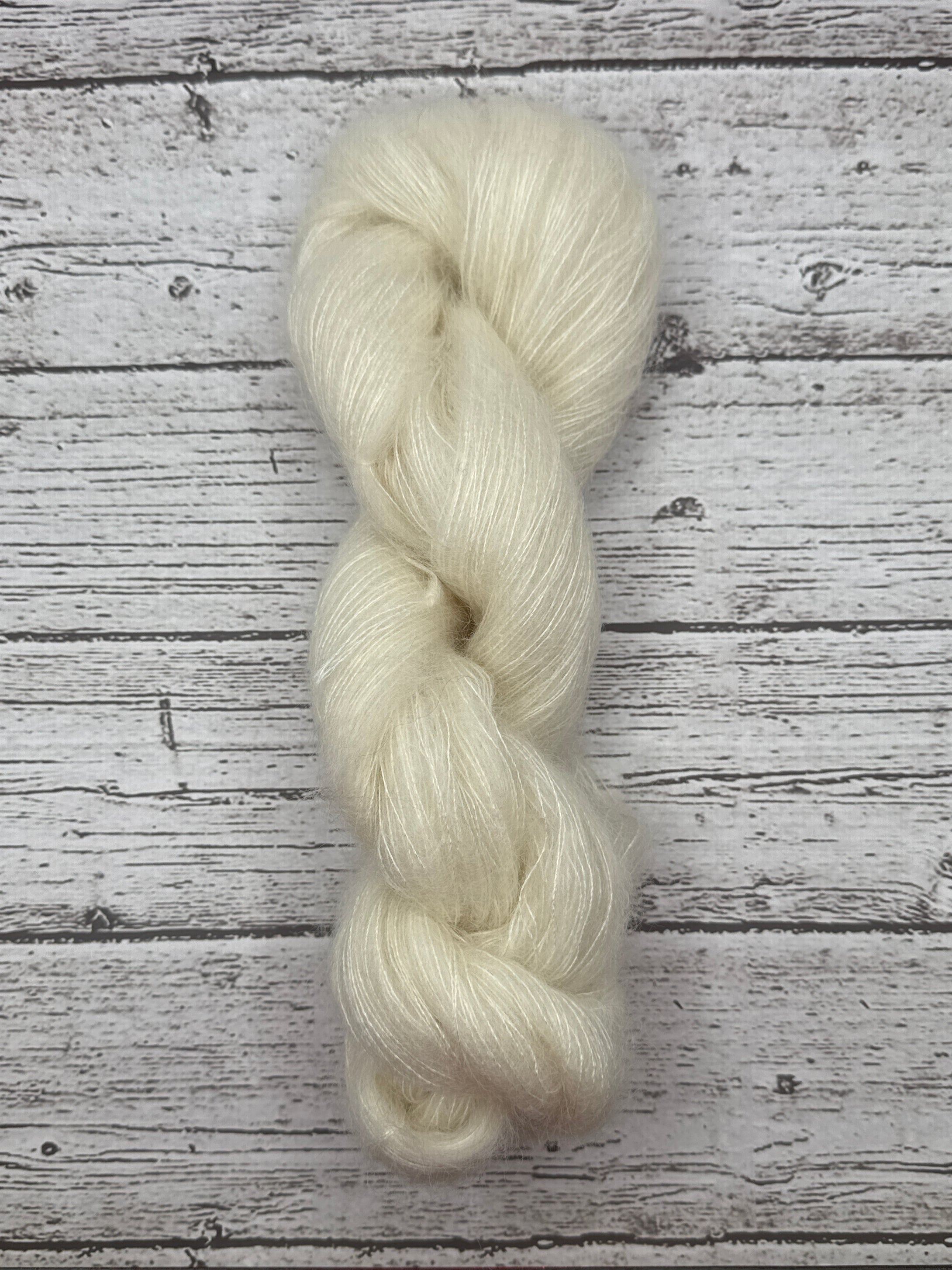 Brushed Mohair- Natural White