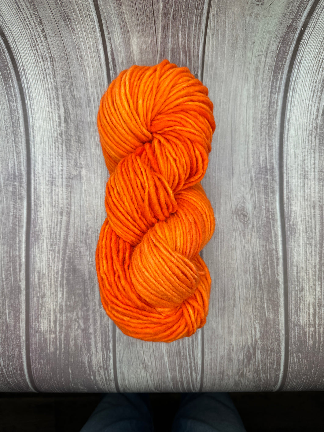 Rio Grande Rug Yarn- Pumpkin over White