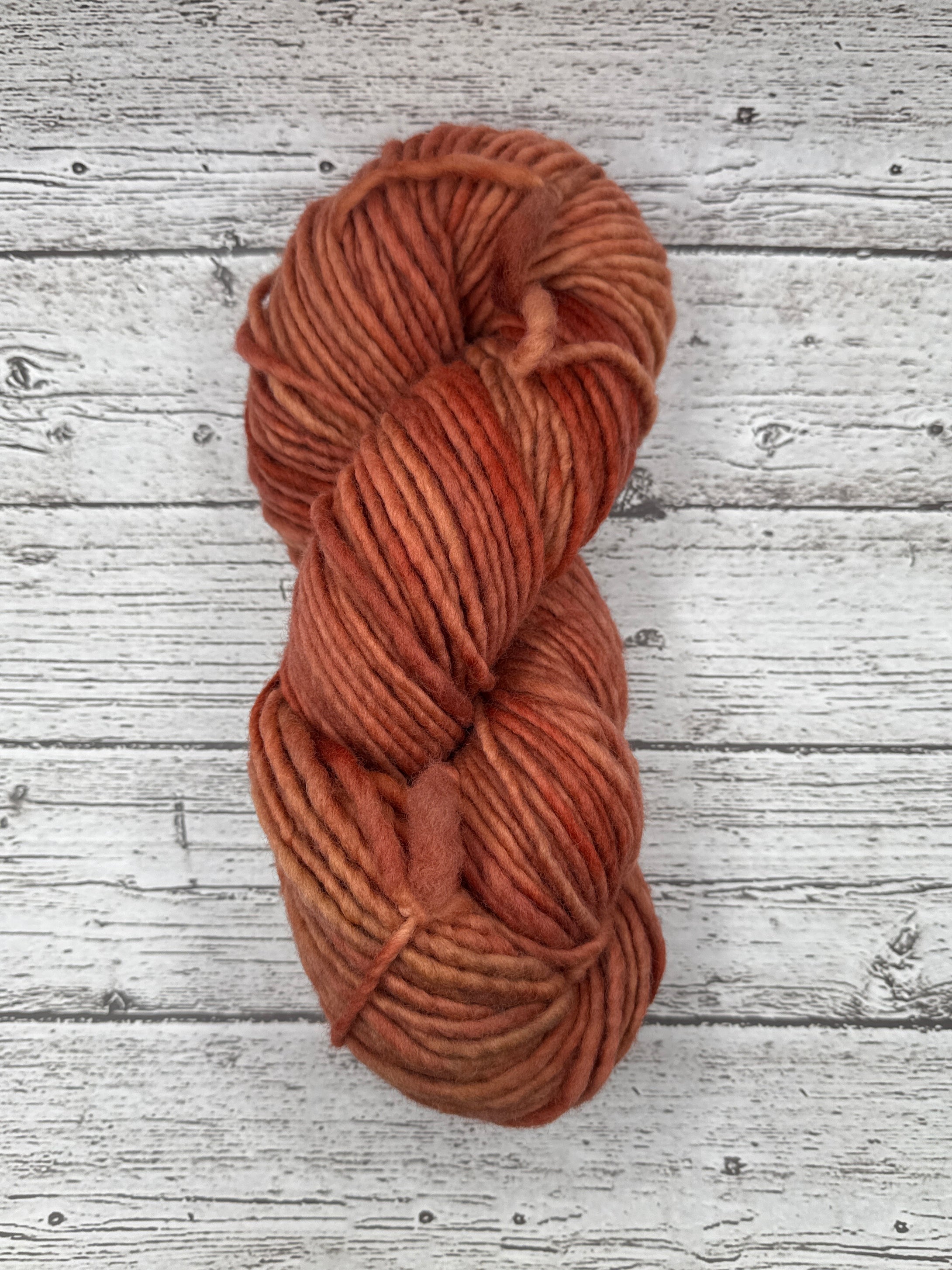 OOAK Rug Yarn- Streaky Salmon hints of Blue!